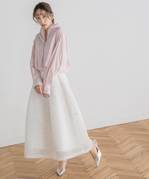 セール】ダブルラッセルドット刺繍スカート≪洗濯機で洗える