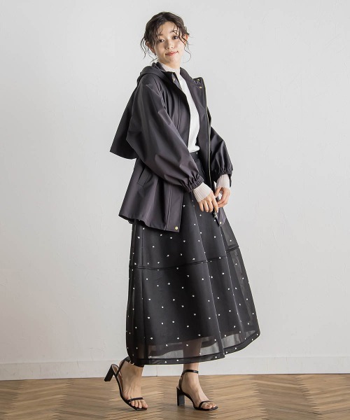 セール】ダブルラッセルドット刺繍スカート≪洗濯機で洗える