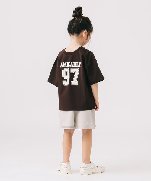 B:MING by BEAMS(ビーミングバイビームス)の「【セットアップ対応】前後 2WAY Tシャツ(100~140cm)(Tシャツ/カットソー・キッズ・ブラウン/サックスブルー・120/130/100/140/110)」の6枚目の写真