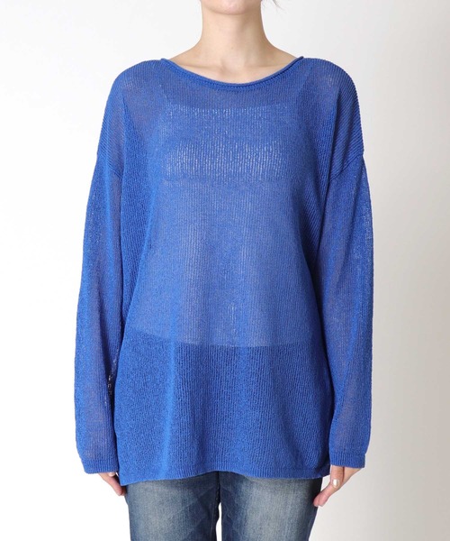 Jines(ジネス)の「TSUMUGI和紙前後2wayルーズニット(ニット/セーター・レディース・ブルー/ピンク/ネイビー/ベージュ/グリーン・38)」の18枚目の写真