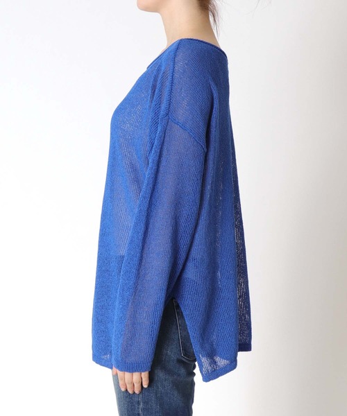 Jines(ジネス)の「TSUMUGI和紙前後2wayルーズニット(ニット/セーター・レディース・ブルー/ピンク/ネイビー/ベージュ/グリーン・38)」の19枚目の写真