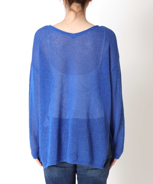 Jines(ジネス)の「TSUMUGI和紙前後2wayルーズニット(ニット/セーター・レディース・ブルー/ピンク/ネイビー/ベージュ/グリーン・38)」の20枚目の写真