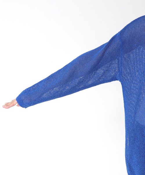 Jines(ジネス)の「TSUMUGI和紙前後2wayルーズニット(ニット/セーター・レディース・ブルー/ピンク/ネイビー/ベージュ/グリーン・38)」の22枚目の写真