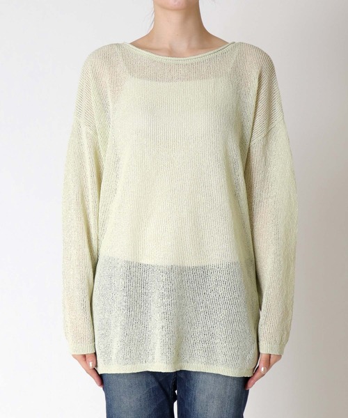 ニット セーター 前後2wayルーズニット TSUMUGI和紙 レディース Jines ニット セーター 前後2wayルーズニット TSUMUGI和紙