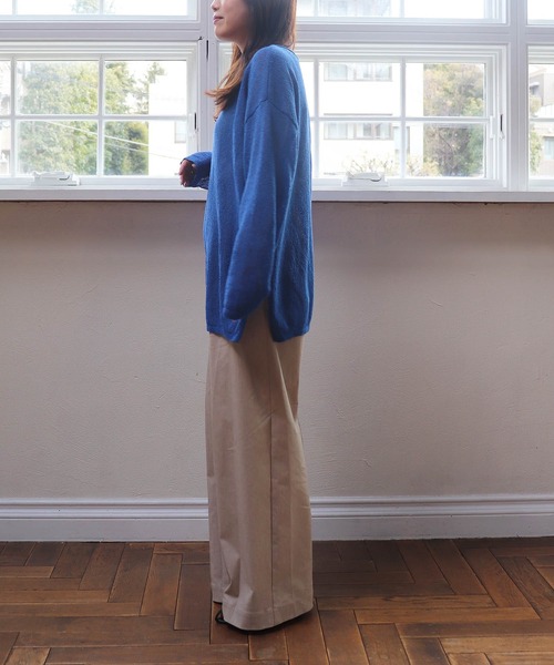 Jines(ジネス)の「TSUMUGI和紙前後2wayルーズニット(ニット/セーター・レディース・ブルー/ピンク/ネイビー/ベージュ/グリーン・38)」の16枚目の写真