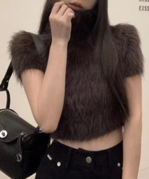 Mela（メラ）の「SHORT SLEEVE SHAGGY KNIT PO（ニット/セーター）」