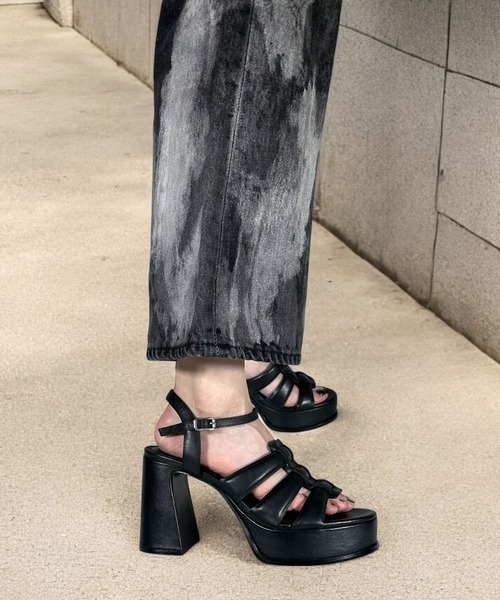 ASH（アッシュ）の「ASH/アッシュ【MINA】チャンキーヒールベルトサンダル 厚底 10cmヒール（サンダル・レディース・ブラック・35/36/37/38）」の9枚目の写真