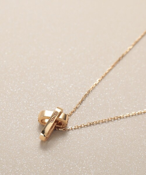K10ダイヤモンド アシンメトリークロス ネックレス（ネックレス 