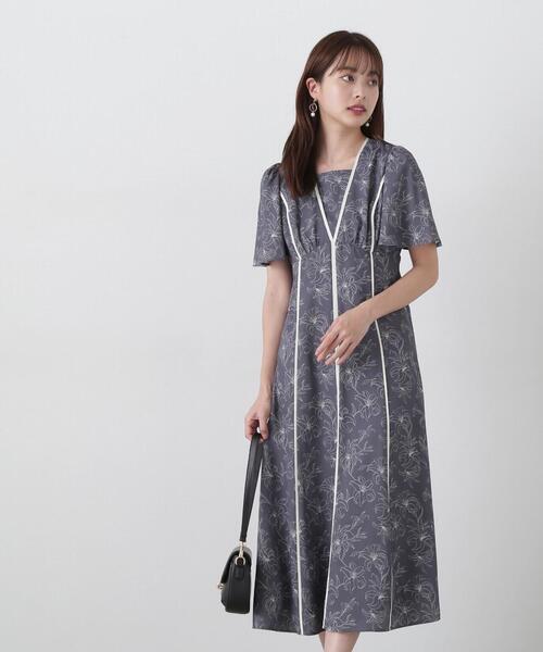 PROPORTION BODY DRESSING(プロポーションボディドレッシング)の「配色ライン花柄ワンピース / 1215140412(ワンピース・レディース・ダークグレー/ホワイト系その他/ブルー・SMALL/MEDIUM/P/S)」の16枚目の写真