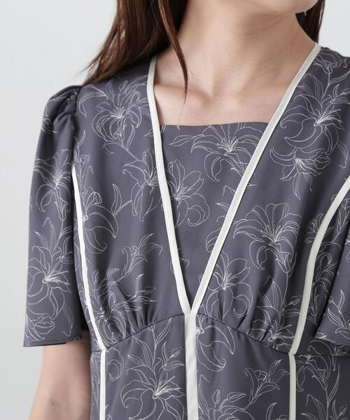 PROPORTION BODY DRESSING(プロポーションボディドレッシング)の「配色ライン花柄ワンピース / 1215140412(ワンピース・レディース・ダークグレー/ホワイト系その他/ブルー・SMALL/MEDIUM/P/S)」の22枚目の写真