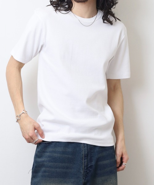JEMORGAN(ジェーイーモーガン)の「JEMORGAN テレコ 半袖クルーT(Tシャツ/カットソー・メンズ・ブラック/オフホワイト/杢グレー・M/XL/L)」の2枚目の写真