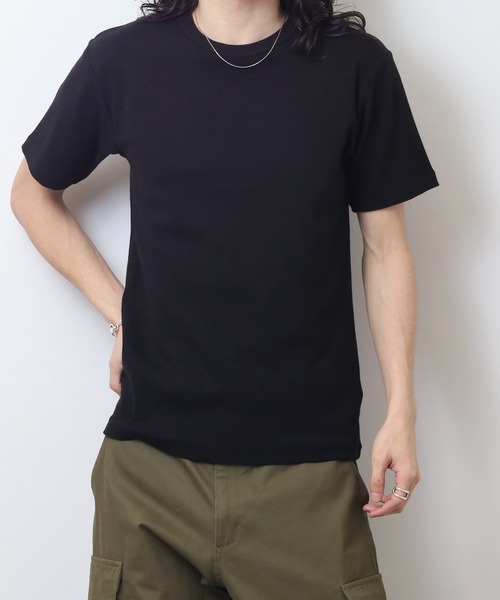 JEMORGAN(ジェーイーモーガン)の「JEMORGAN テレコ 半袖クルーT(Tシャツ/カットソー・メンズ・ブラック/オフホワイト/杢グレー・M/XL/L)」の16枚目の写真