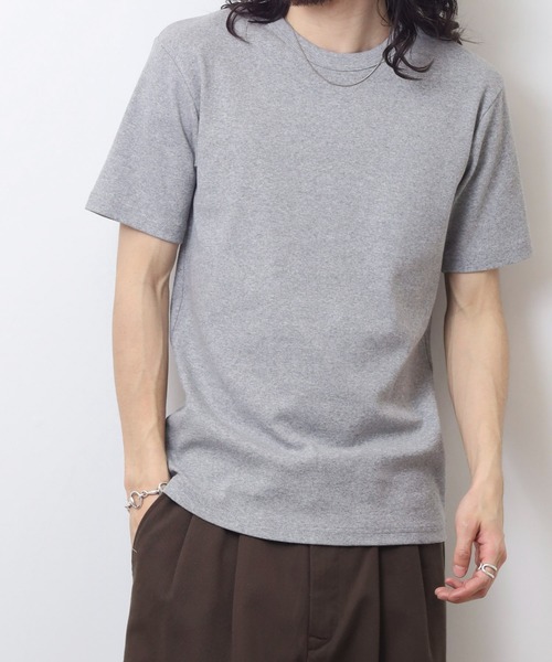 JEMORGAN(ジェーイーモーガン)の「JEMORGAN テレコ 半袖クルーT(Tシャツ/カットソー・メンズ・ブラック/オフホワイト/杢グレー・M/XL/L)」の12枚目の写真