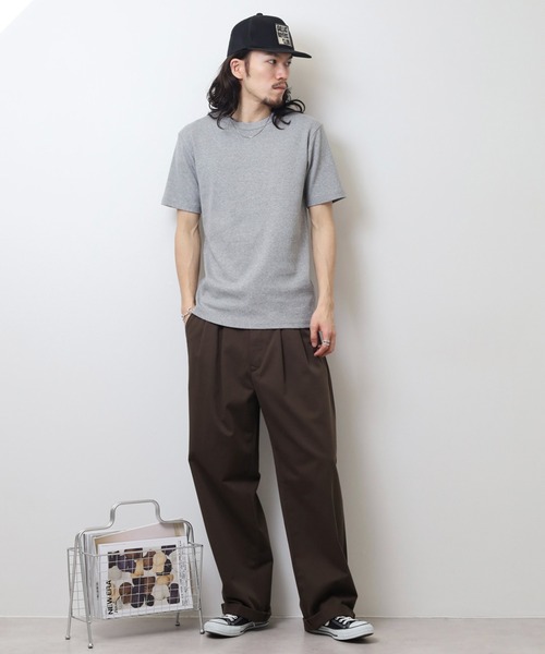 JEMORGAN(ジェーイーモーガン)の「JEMORGAN テレコ 半袖クルーT(Tシャツ/カットソー・メンズ・ブラック/オフホワイト/杢グレー・M/XL/L)」の13枚目の写真