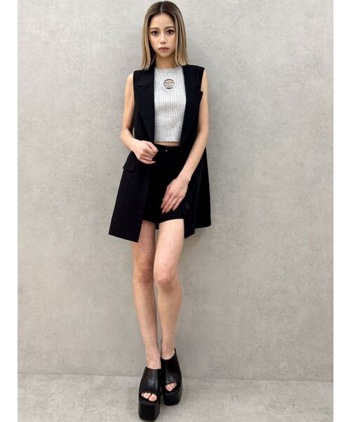 GYDA（ジェイダ）の「Symmetry GYDA MOLDアメスリニットトップス（ニット/セーター・レディース・ライム/その他1/ブラック/シルバー/オフホワイト・FREE）」の9枚目の写真