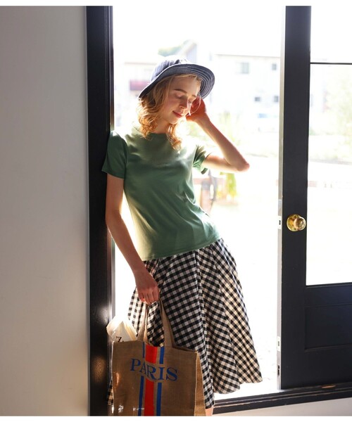 PETIT BATEAU(プチバトー)の「半袖Tシャツ(Tシャツ/カットソー・レディース・ライトピンク/ブルー/グリーン・XX-SMALL/X-SMALL/SMALL/MEDIUM/LARGE)」の5枚目の写真