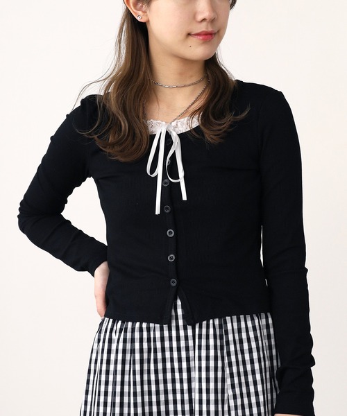 ROOPTOKYO(ループトウキョウ)の「2WAY リボンレース付き トップス 秋物 秋服 2026年秋冬(Tシャツ/カットソー・レディース・イエロー/グレー/ブラック/ホワイト・FREE)」の19枚目の写真