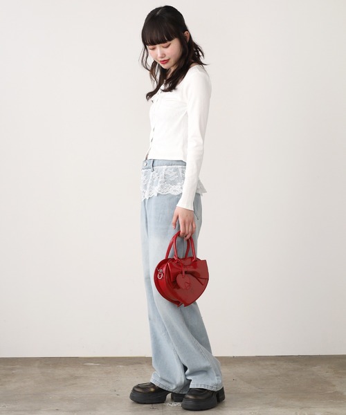 ROOPTOKYO(ループトウキョウ)の「2WAY リボンレース付き トップス 秋物 秋服 2026年秋冬(Tシャツ/カットソー・レディース・イエロー/グレー/ブラック/ホワイト・FREE)」の15枚目の写真
