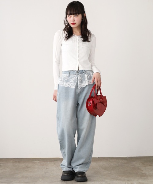 ROOPTOKYO(ループトウキョウ)の「2WAY リボンレース付き トップス 秋物 秋服 2026年秋冬(Tシャツ/カットソー・レディース・イエロー/グレー/ブラック/ホワイト・FREE)」の14枚目の写真
