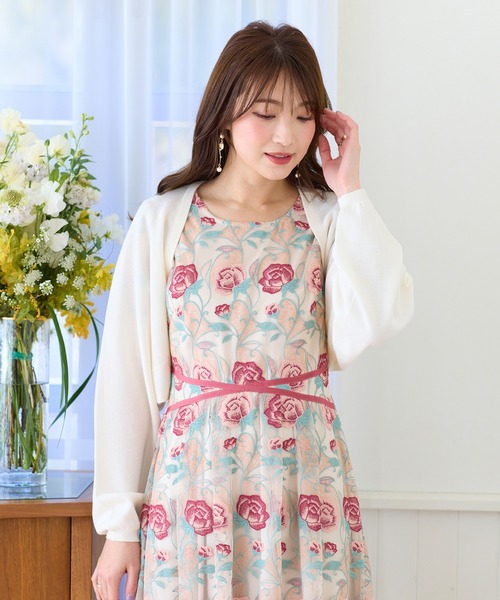 Rose Tiara ローズティアラ  長袖カーディガン 未使用品 サイズ:L〜LL  ベージュ ウール レディース ロング丈 トップス Rose Tiara - r4829 ローズティアラ Rose Tiara カーディガンの