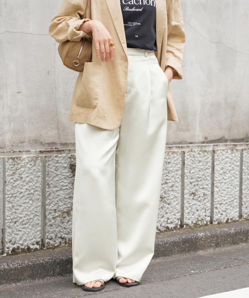 IENA(イエナ)の「ウォッシャブル サテン スラックス(スラックス・レディース・ネイビー/ホワイト・34/36/38)」の20枚目の写真