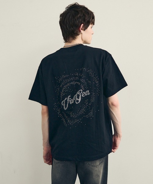 Shoowtime(ショウタイム)の「Rainbow glitter stone design oversized T-shirt / レインボーラメストーンデザインオーバーサイズTシャツ(Tシャツ/カットソー・メンズ・ブラック・MEDIUM/LARGE/X-LARGE)」の7枚目の写真