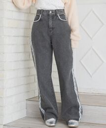 ems excite | レース付きデニムPT(デニムパンツ)