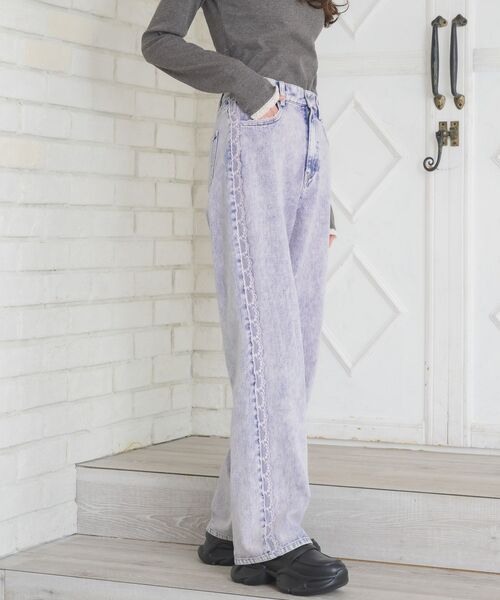 ems excite（エムズエキサイト）の「レース付きデニムPT（デニムパンツ・レディース・ライトブルー/ブラック/ピンク系その他・FREE）」の18枚目の写真