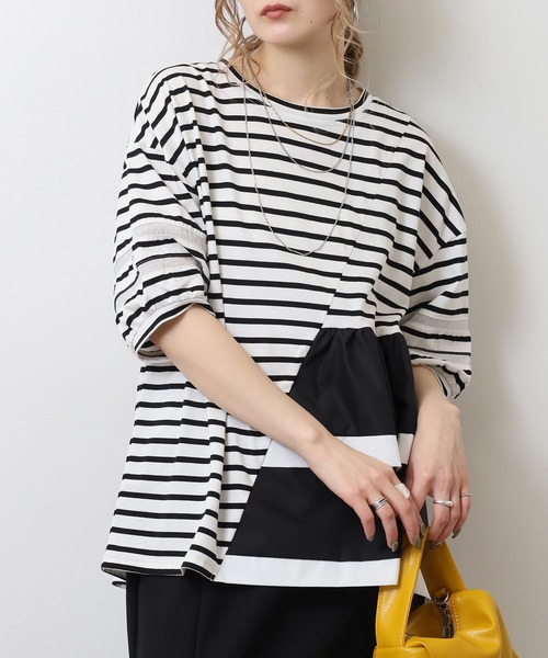 土日値下げ 新品 menhim 変型 アシンメトリー カットソー MINIMUM LOGO TSHIRT2(F WHITE): TOPSjosemoon