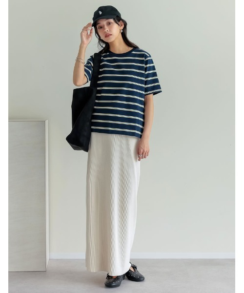 Re:EDIT（リエディ）の「コットンブレンドボーダーor花柄Ｔシャツ（Tシャツ/カットソー・レディース・グレー系その他/グリーン系その他/ブルー系その他・MEDIUM/LARGE）」の18枚目の写真