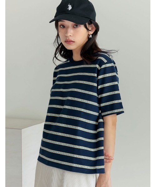 Re:EDIT（リエディ）の「コットンブレンドボーダーor花柄Ｔシャツ（Tシャツ/カットソー・レディース・グレー系その他/グリーン系その他/ブルー系その他・MEDIUM/LARGE）」の19枚目の写真