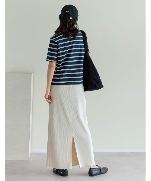 Re:EDIT（リエディ）の「コットンブレンドボーダーor花柄Ｔシャツ（Tシャツ/カットソー・レディース・グレー系その他/グリーン系その他/ブルー系その他・MEDIUM/LARGE）」の16枚目の写真