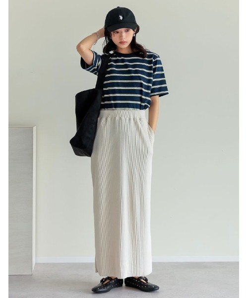 Re:EDIT（リエディ）の「コットンブレンドボーダーor花柄Ｔシャツ（Tシャツ/カットソー・レディース・グレー系その他/グリーン系その他/ブルー系その他・MEDIUM/LARGE）」の15枚目の写真