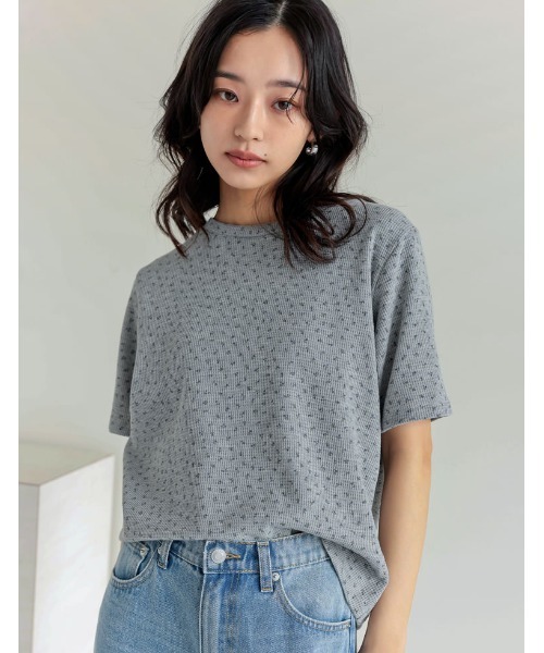 Re:EDIT（リエディ）の「コットンブレンドボーダーor花柄Ｔシャツ（Tシャツ/カットソー・レディース・グレー系その他/グリーン系その他/ブルー系その他・MEDIUM/LARGE）」の14枚目の写真