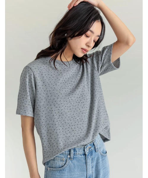 Re:EDIT（リエディ）の「コットンブレンドボーダーor花柄Ｔシャツ（Tシャツ/カットソー・レディース・グレー系その他/グリーン系その他/ブルー系その他・MEDIUM/LARGE）」の12枚目の写真