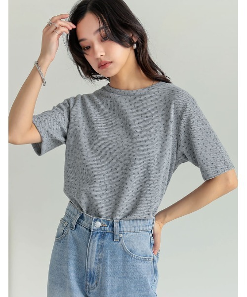 Re:EDIT（リエディ）の「コットンブレンドボーダーor花柄Ｔシャツ（Tシャツ/カットソー・レディース・グレー系その他/グリーン系その他/ブルー系その他・MEDIUM/LARGE）」の10枚目の写真