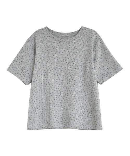 Re:EDIT（リエディ）の「コットンブレンドボーダーor花柄Ｔシャツ（Tシャツ/カットソー・レディース・グレー系その他/グリーン系その他/ブルー系その他・MEDIUM/LARGE）」の4枚目の写真