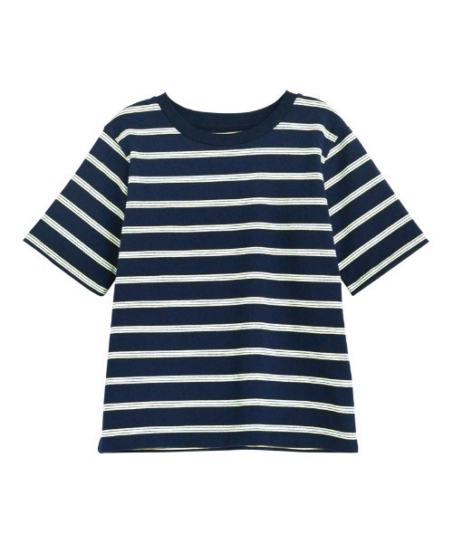 Re:EDIT（リエディ）の「コットンブレンドボーダーor花柄Ｔシャツ（Tシャツ/カットソー・レディース・グレー系その他/グリーン系その他/ブルー系その他・MEDIUM/LARGE）」の5枚目の写真