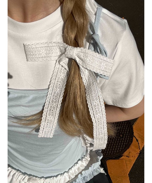 WC(ダブル シー)の「コットンレースリボンピン(ヘアピン・レディース・ホワイト・FREE)」の1枚目の写真