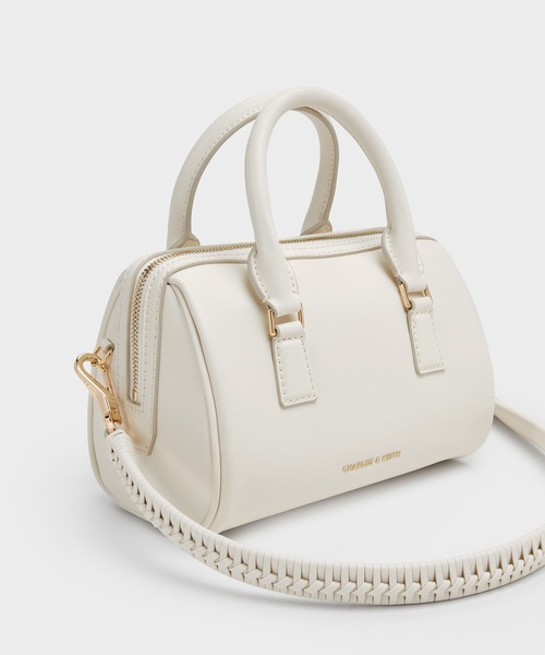CHARLES & KEITH(チャールズ & キース)の「Everleigh エベルレイ ボウリングバッグ(トートバッグ・レディース・ライトピンク/クリーム/ブラック・S)」の5枚目の写真
