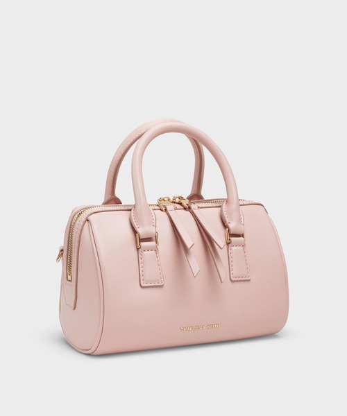 CHARLES & KEITH(チャールズ & キース)の「Everleigh エベルレイ ボウリングバッグ(トートバッグ・レディース・ライトピンク/クリーム/ブラック・S)」の12枚目の写真