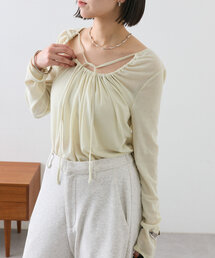 mystic | シアーチョーカーリボンロンT(Tシャツ/カットソー)