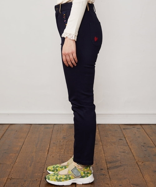 Jocomomola(ホコモモラ)の「Bandera 刺繍ツイルストレッチパンツ(その他パンツ・レディース・サンドベージュ/ネイビー・40/42)」の3枚目の写真