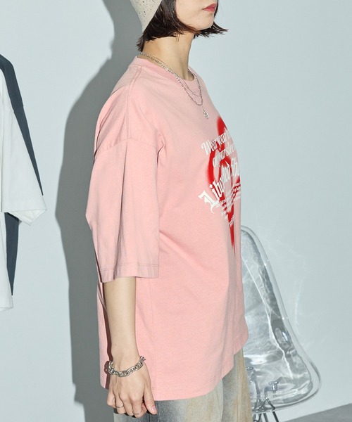 Anchor Smith(アンカー スミス)の「スプレーグラフィックプリント アソート メッセージ半袖Tシャツ(Tシャツ/カットソー・レディース・オフホワイト/ピンク/ホワイト系/ブラック系/スミクロ・M/L)」の18枚目の写真