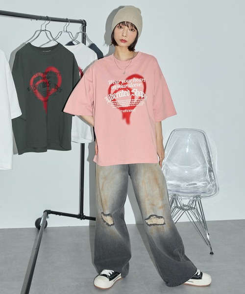 Anchor Smith(アンカー スミス)の「スプレーグラフィックプリント アソート メッセージ半袖Tシャツ(Tシャツ/カットソー・レディース・オフホワイト/ピンク/ホワイト系/ブラック系/スミクロ・M/L)」の19枚目の写真
