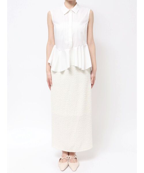 LAGUNAMOON（ラグナムーン）の「ノースリーブタックペプラムシャツ（シャツ/ブラウス・レディース・ブルー/ホワイト/ネイビー・FREE）」の7枚目の写真