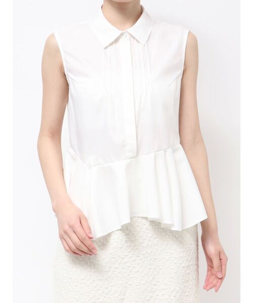 LAGUNAMOON（ラグナムーン）の「ノースリーブタックペプラムシャツ（シャツ/ブラウス・レディース・ブルー/ホワイト/ネイビー・FREE）」の10枚目の写真