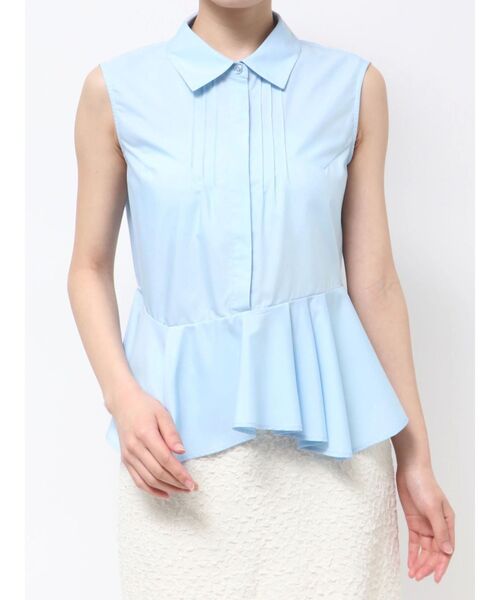 LAGUNAMOON（ラグナムーン）の「ノースリーブタックペプラムシャツ（シャツ/ブラウス・レディース・ブルー/ホワイト/ネイビー・FREE）」の12枚目の写真