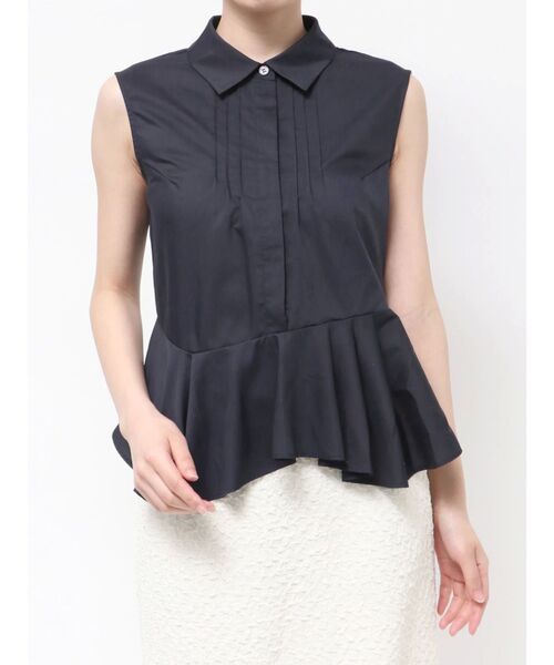 LAGUNAMOON（ラグナムーン）の「ノースリーブタックペプラムシャツ（シャツ/ブラウス・レディース・ブルー/ホワイト/ネイビー・FREE）」の13枚目の写真