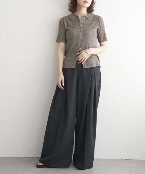 即完売品　和紙ミックス　ニットポロシャツ　ブラウン 即完売品 和紙ミックス ニットポロシャツ ブラウン - メルカリ